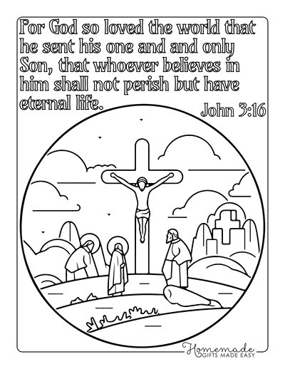 Bible Coloring Pages Good Friday Bible Verse John 3 16