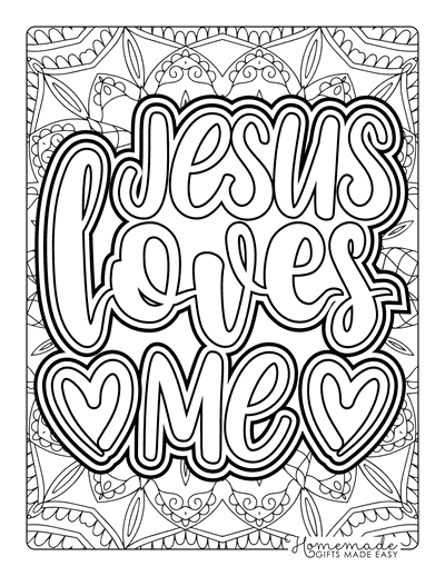 Bible Coloring Pages Relaxing Jesus Loves Me Mandala