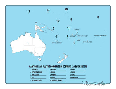 Free Printable Blank Map Of Oceania Australia