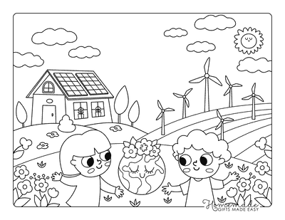 Earth Day Coloring Pages Cute Environmentally Friendly Life