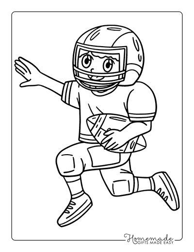 Football Coloring Pages Cool Easy Football Wide Receiver Running