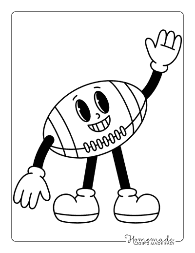 Football Coloring Pages Cute Retro Cartoon Football to Color