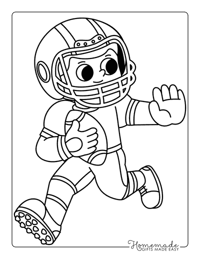 Football Coloring Pages Cute Running Back Football Drawing to Color