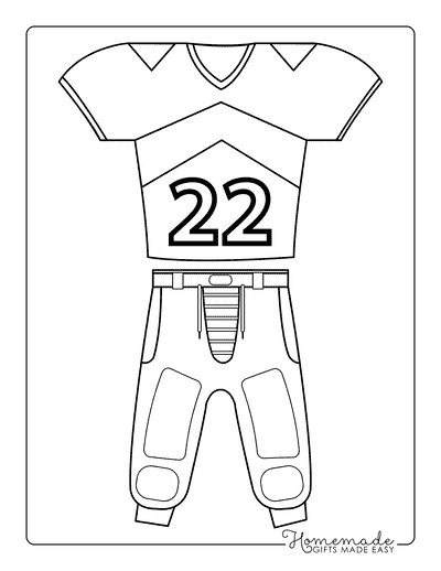 Football Coloring Pages Easy Football Jersey and Pants to Color