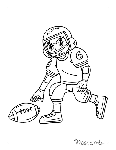Football Coloring Pages Easy Football Player Picking up Football