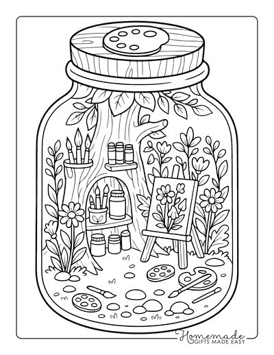 Garden Coloring Pages Tiny Garden in a Jar Artist Studio