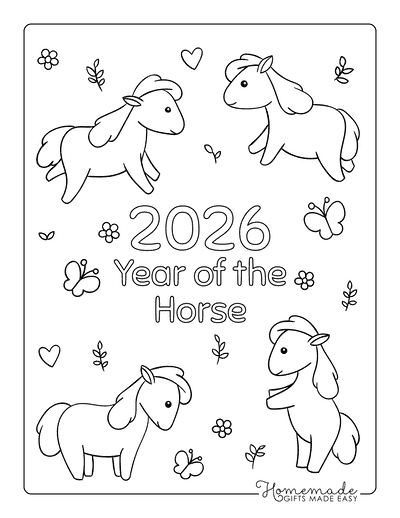 New Year Coloring Pages Cute Kawaii Lunar New Year