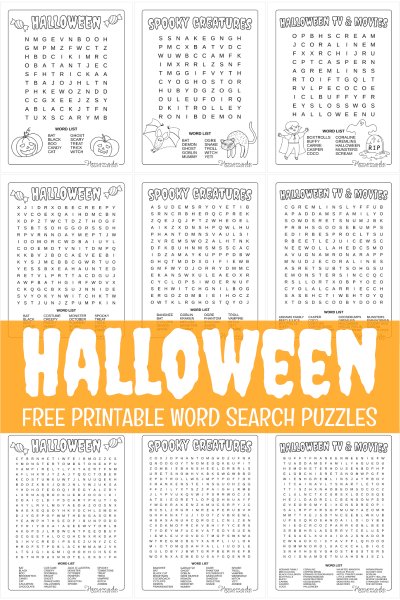 Free Printable Halloween Word Search Puzzles