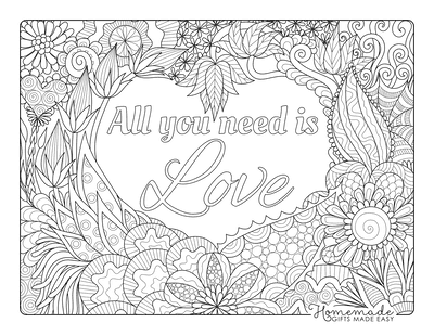 All My Love Adult Coloring Page