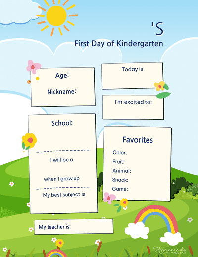 All About Me Kindergarten Sunny Background