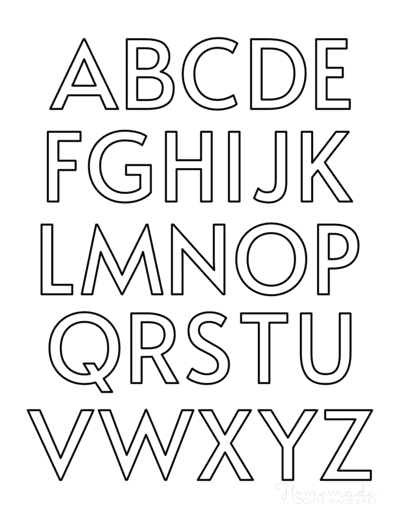 Alphabet Coloring Pages Uppercase Elementary Style