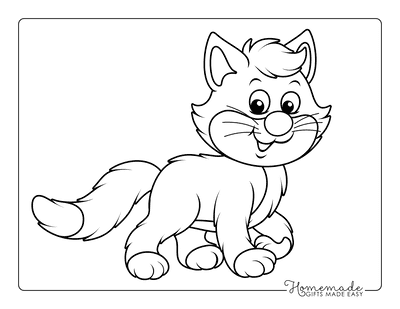 Animal Coloring Pages Cute Cat