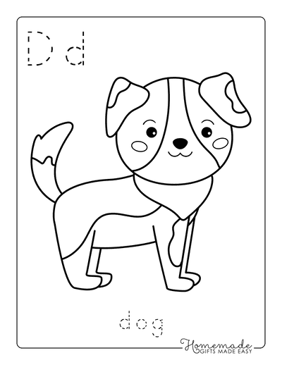 Animal Coloring Pages Letter Tracing Dog
