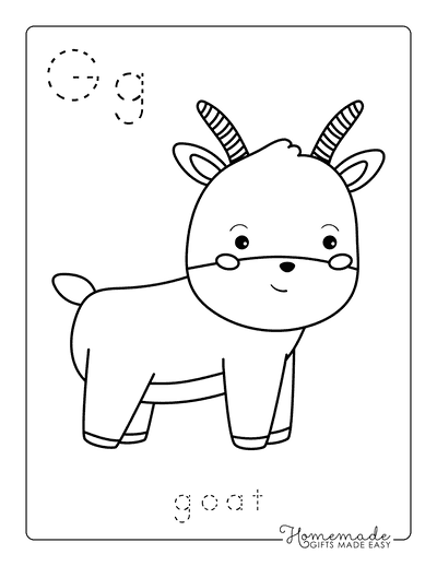 Animal Coloring Pages Letter Tracing Goat