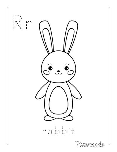 Animal Coloring Pages Letter Tracing Rabbit
