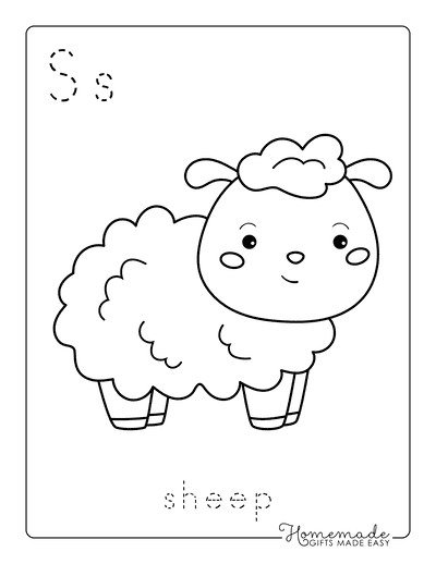 Animal Coloring Pages Letter Tracing Sheep