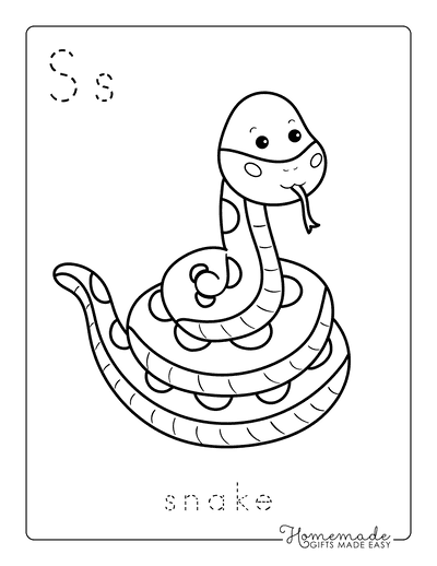 Animal Coloring Pages Letter Tracing Snake
