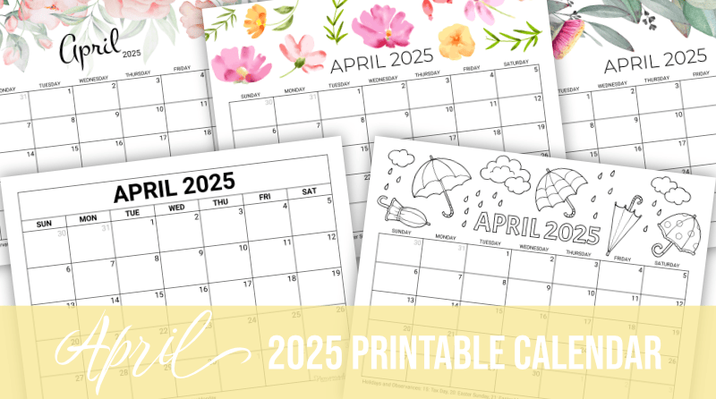 2025 April Calendar With Holidays Images Free Download