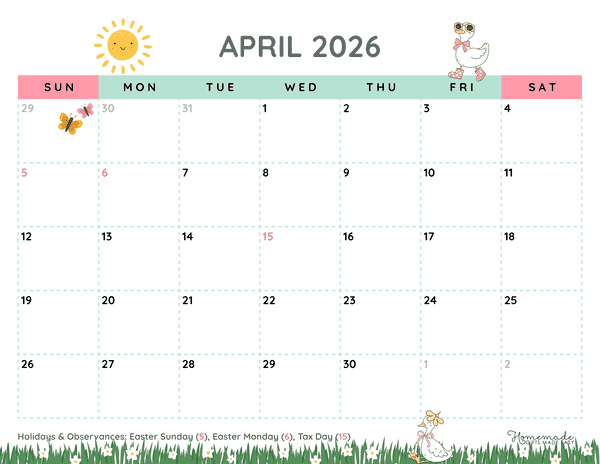 April Calendar