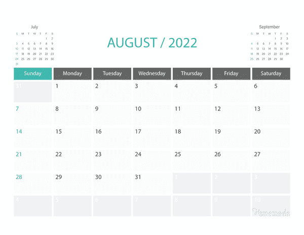 august 2022 calendar free printable with holidays