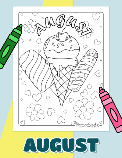 August Coloring Pages
