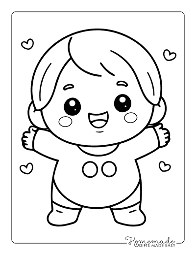 Baby Coloring Pages Adorable Cartoon Baby Drawing
