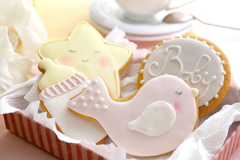 baby shower wishes decorated cookies