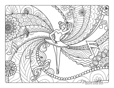 Ballerina Coloring Pages Relaxing Ballerina Mandala for Adults to Color