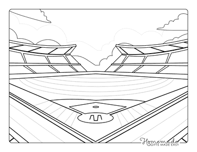 Baseball Coloring Pages Cool Baseball Field and Stadium