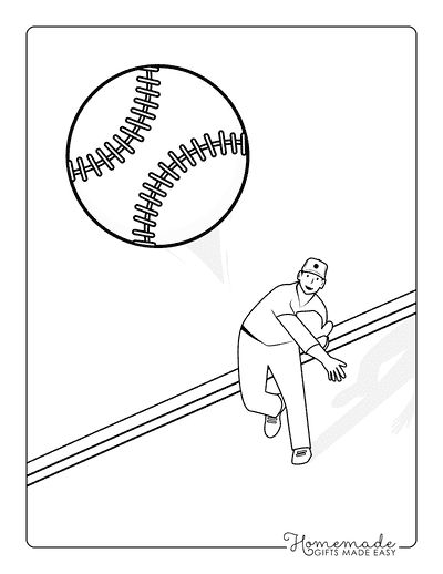 Baseball Coloring Pages Easy Mlb Baseball Player Throwing Ball