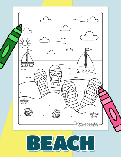 Beach Coloring Pages