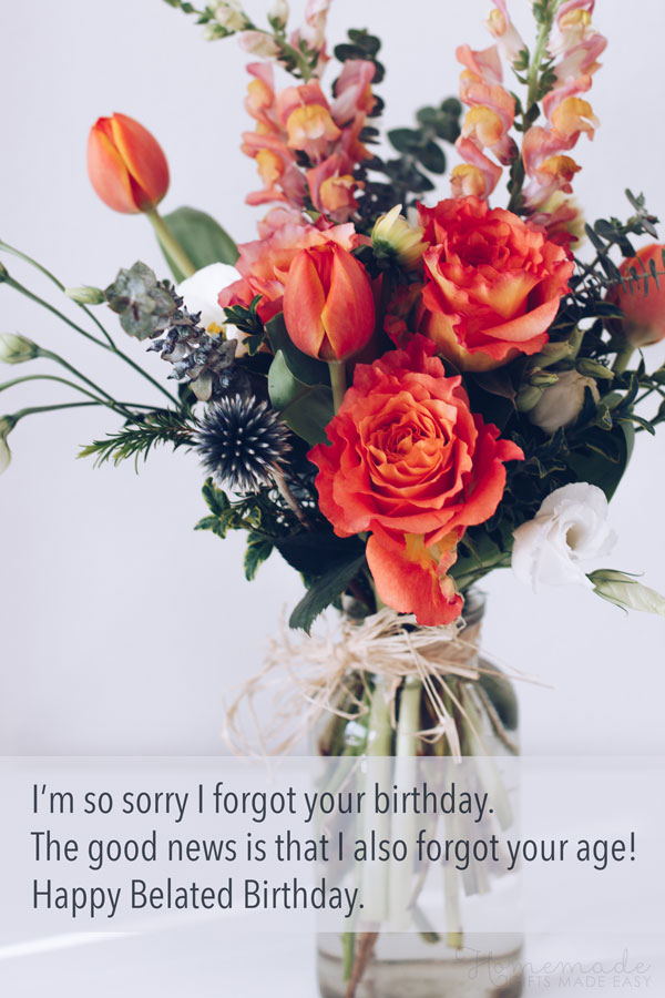happy belated birthday flower images
