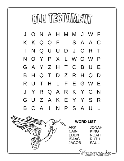 Bible Word Search Old Testament Easy