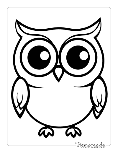 Bird Coloring Pages Cute Simple Owl