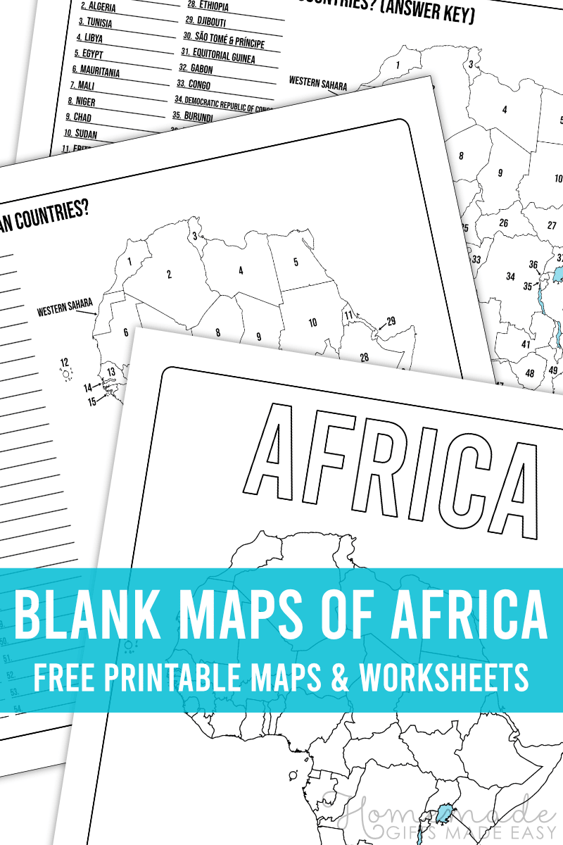 Free Printable Map of Africa