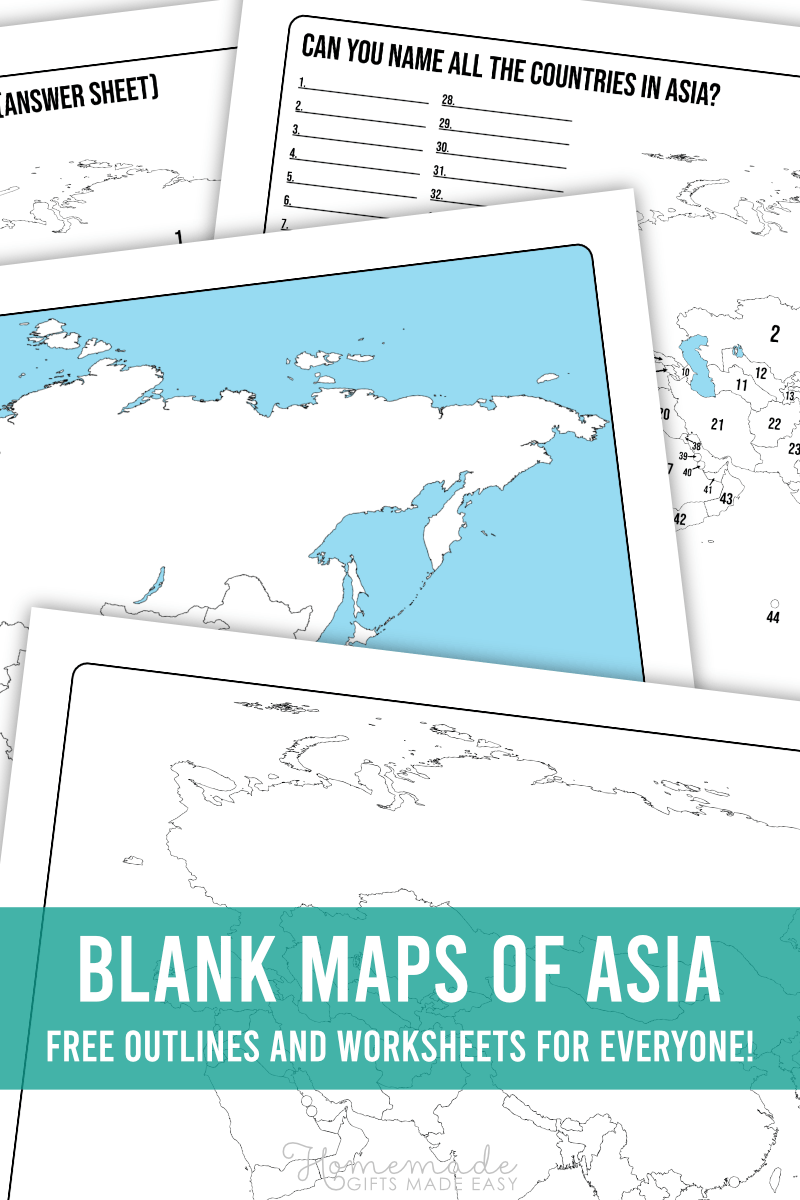 Free Printable Map of Asia