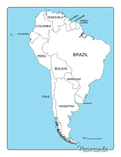 Blank Map of South America