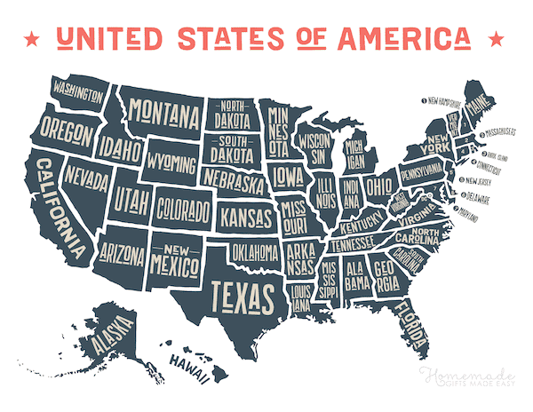 Free Printable Blank US Map