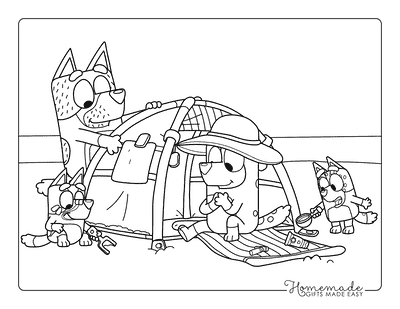 Bluey Coloring Pages Bluey Family Coloring Pages Summer Beach