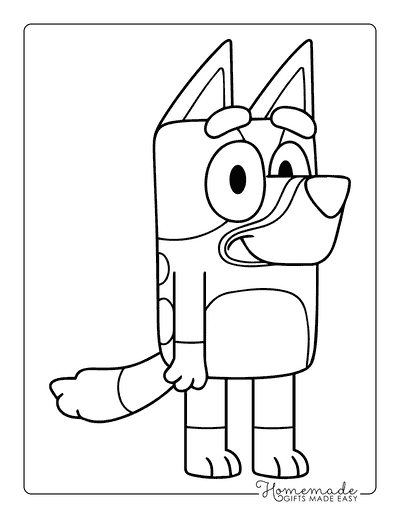 Bluey Coloring Pages Easy Bluey Outline for Kids