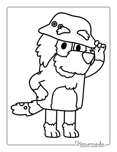Bluey Coloring Pages Easy Grandad Mort to Color