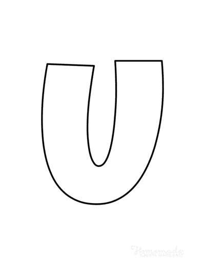 Bubble Letters Comic Uppercase U