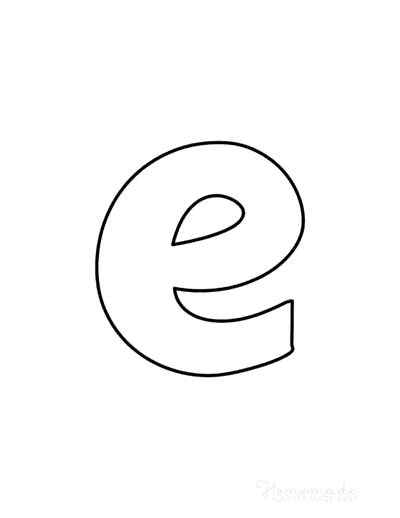 Bubble Letters Marker Lowercase E