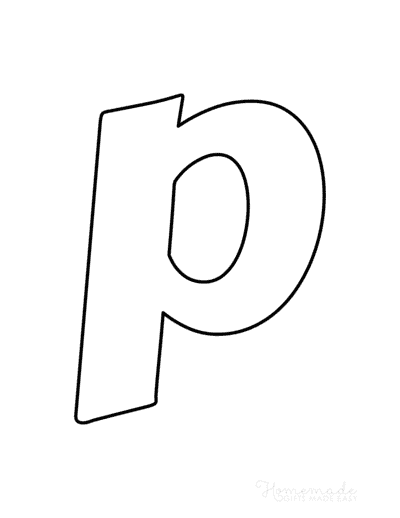Bubble Letters Marker Lowercase P