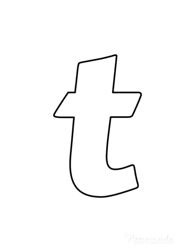 Bubble Letters Marker Lowercase T