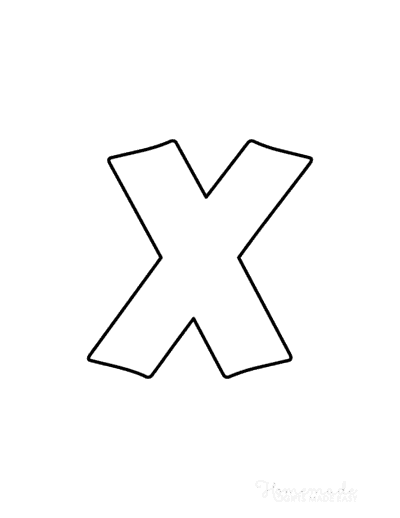 Bubble Letters Marker Lowercase X