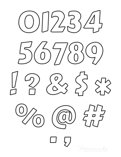 Bubble Letters Marker Numbers Symbols Small