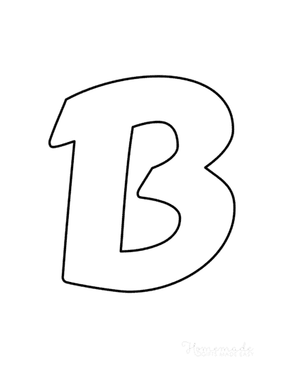 Bubble Letters Marker Uppercase B