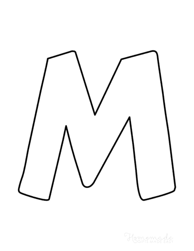 Bubble Letters Marker Uppercase M