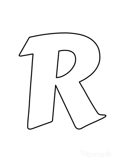 Bubble Letters Marker Uppercase R